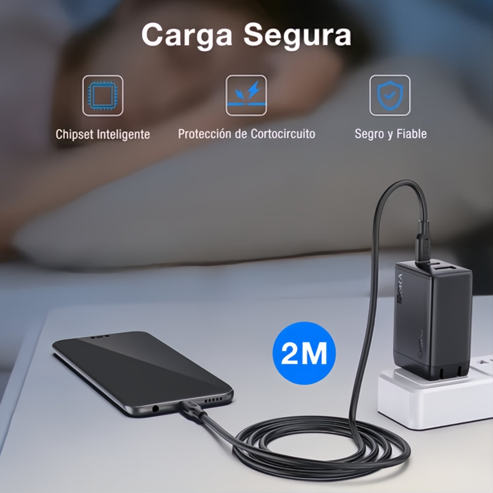 Cargador Super Turbo 65w 3 En 1 Universal Carga Rápida