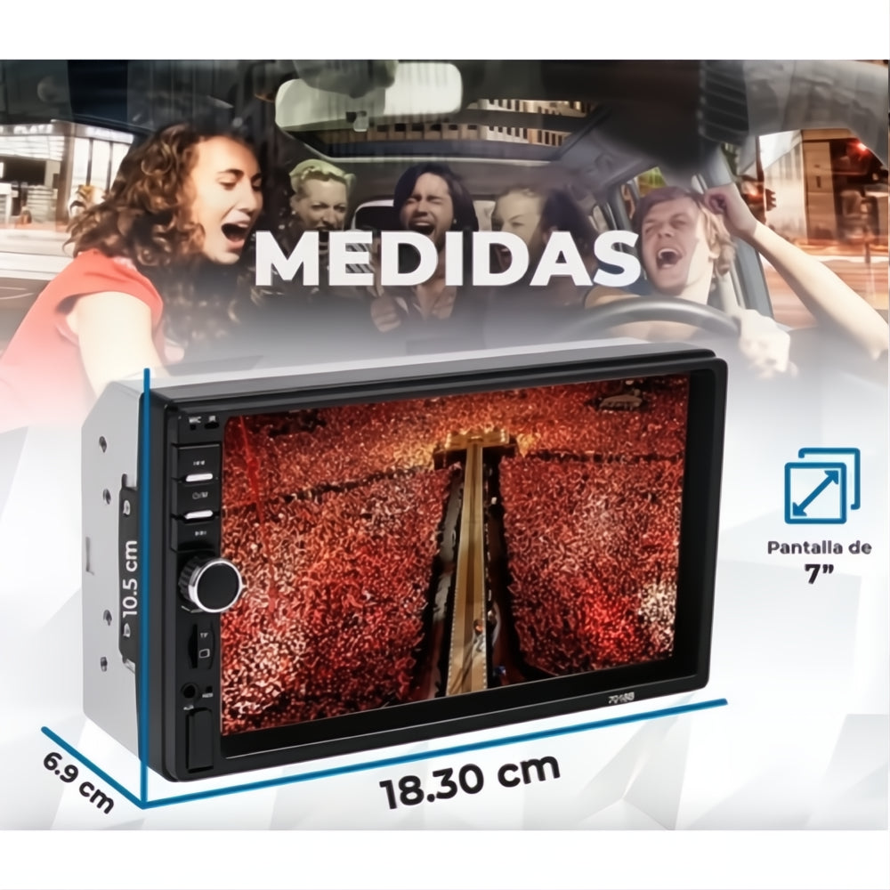 Radio Para Carro Pantalla Táctil 2 Din Bluetooth + Cámara
