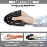 Kit Mouse Vertical Inalámbrico Recargable Con Soporte Muñeca