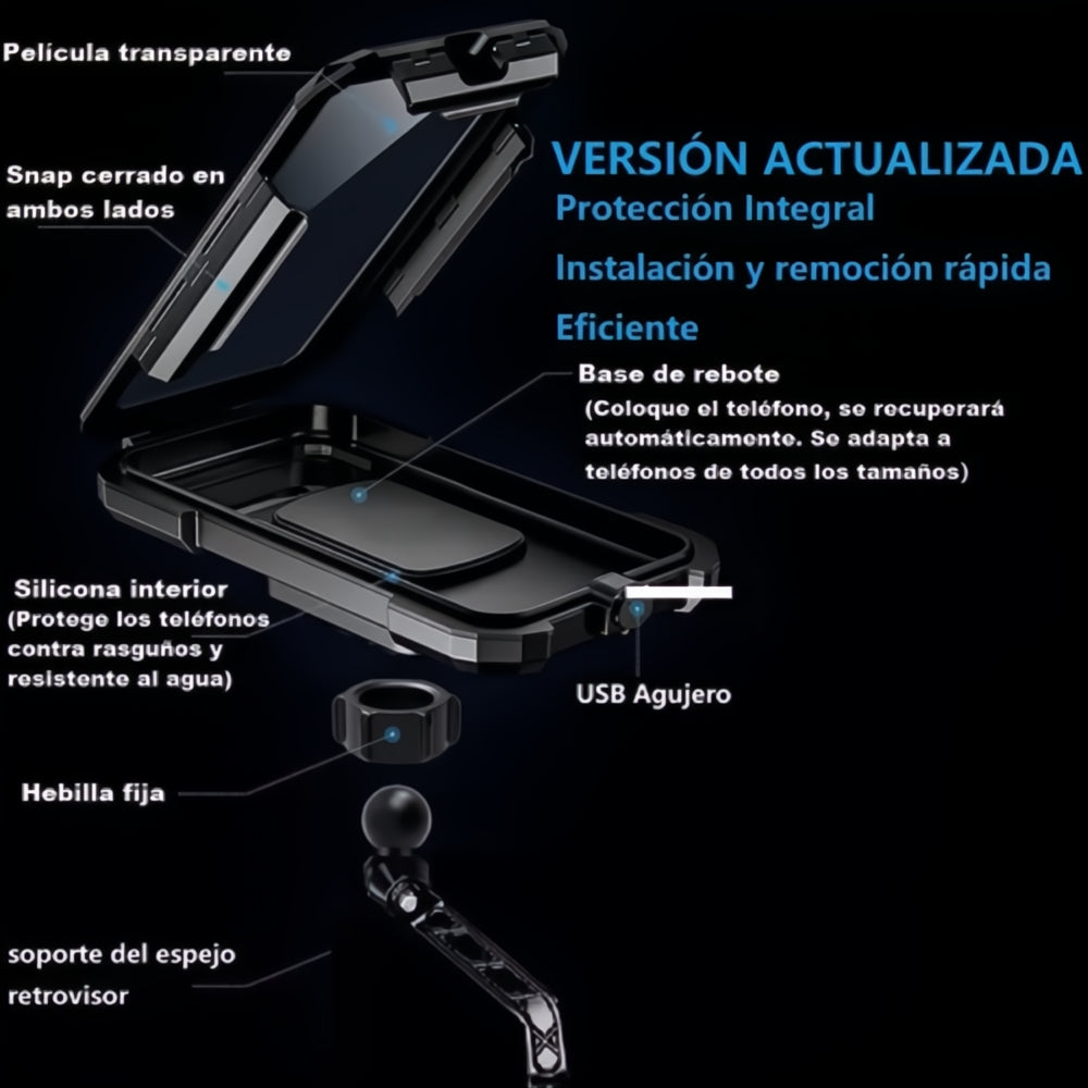 Soporte Base Para Celular Impermeable Espejo Moto Universal