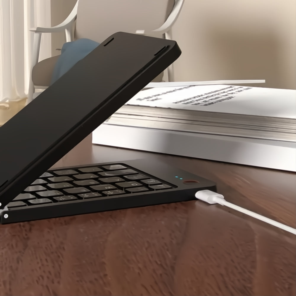 Teclado Inalámbrico Plegable Bluetooth Recargable + Soporte
