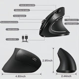 Kit Mouse Vertical Inalámbrico Recargable Con Soporte Muñeca