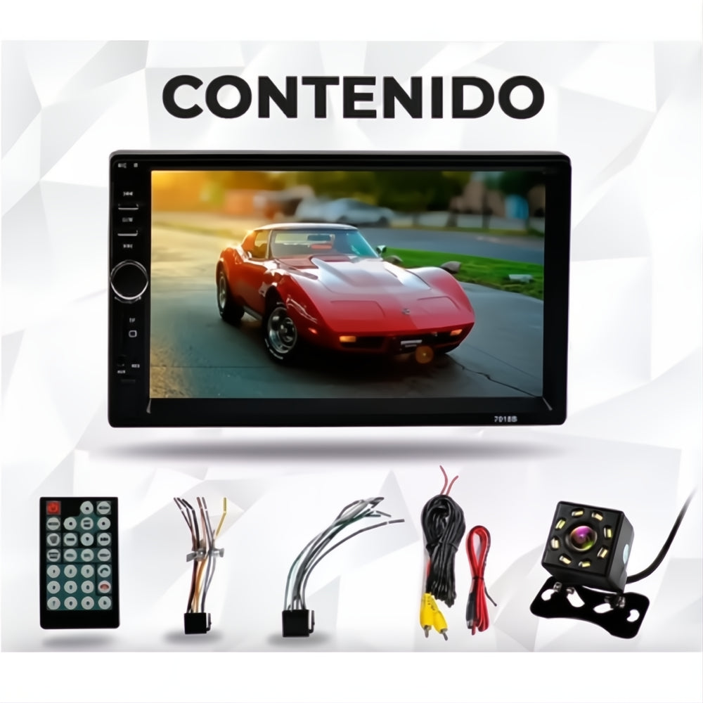 Radio Para Carro Pantalla Táctil 2 Din Bluetooth + Cámara