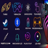Control Joystick Inalámbrico Luz Led Para Ps4 Android Ios Pc