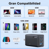 Cargador Super Turbo 65w 3 En 1 Universal Carga Rápida