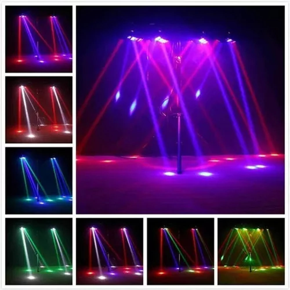 Luces Led Láser Dj Mini Spider Rgbw Efectos Luz 8x3w Dmx512