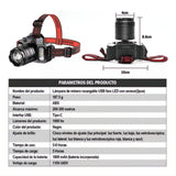 Linterna Led Minera Casco 5 Modos Sensor Recargable Usb