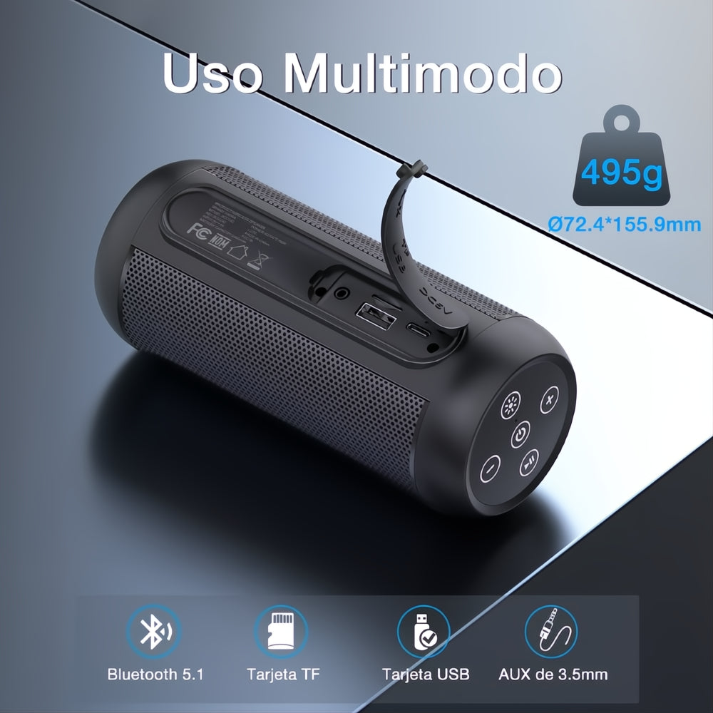 Parlante RGB Inalámbrico Portátil con Luz Rítmica