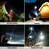 Linterna Led Minera Casco 5 Modos Sensor Recargable Usb