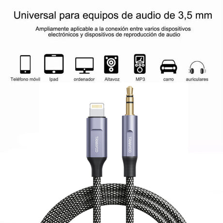 Cable Lightning Audio A Auxiliar para iPhone iPad