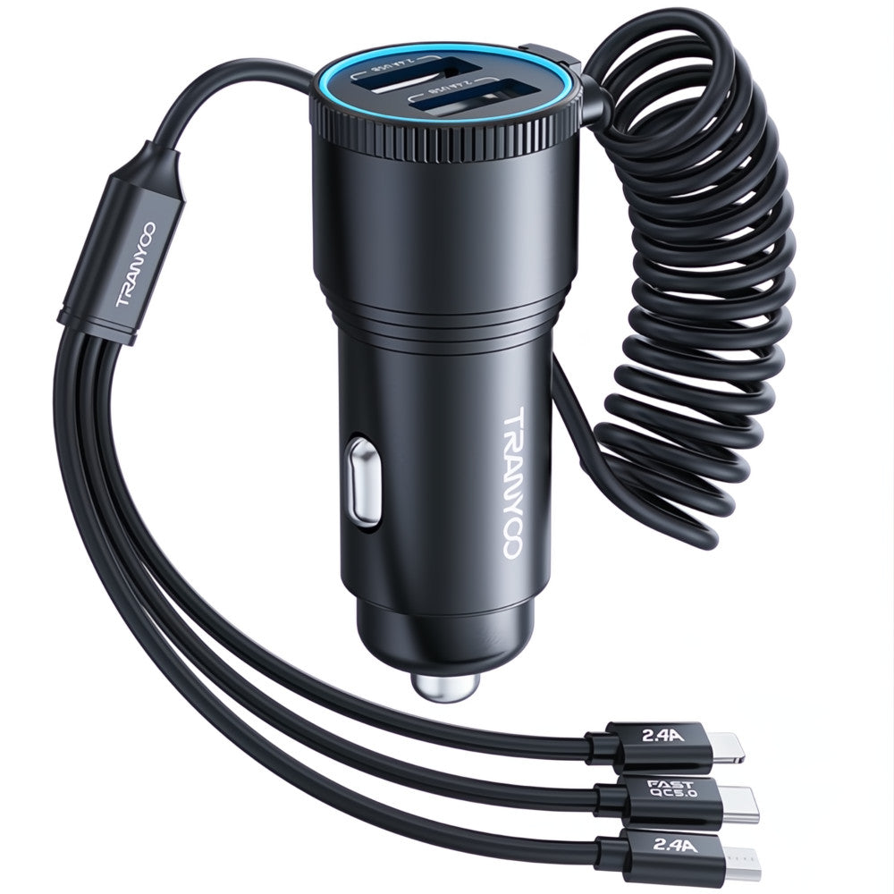 Cargador Para Carro 3 En 1 Carga Rápida de 30w Metalico Universal