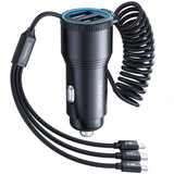 Cargador Para Carro 3 En 1 Carga Rápida de 30w Metalico Universal