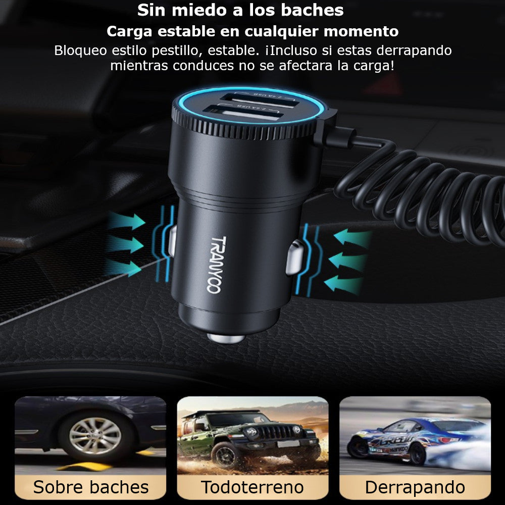 Cargador Para Carro 3 En 1 Carga Rápida de 30w Metalico Universal