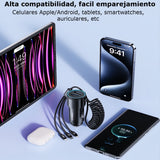Cargador Para Carro 3 En 1 Carga Rápida de 30w Metalico Universal