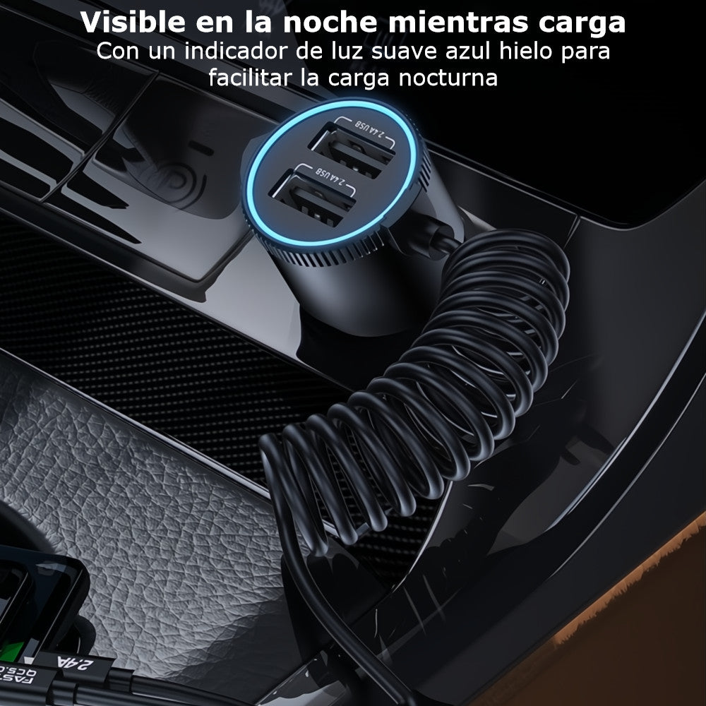 Cargador Para Carro 3 En 1 Carga Rápida de 30w Metalico Universal