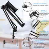 Soporte Brazo Base Ajustable Metálico Para Tablet y Celular
