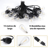 Extensión Bombillos Vintage Luces Led Exterior 16 Bombillos